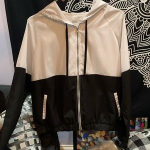 Black and white wind breaker